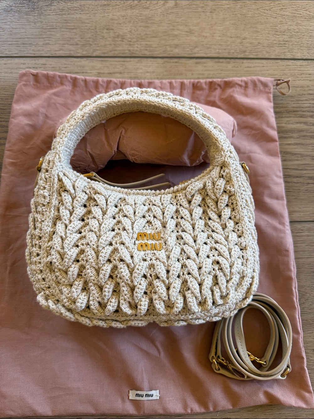 Miu Miu Crochet Wander mini handbag